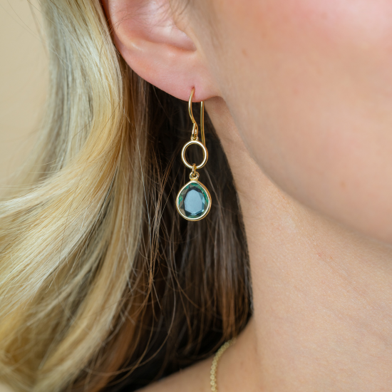 ZINZI zilveren vergulde oorsteker met krul - 2011435