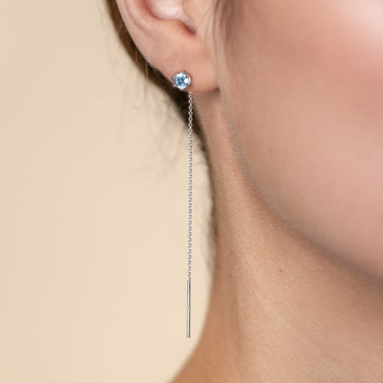 ZINZI zilveren  oorsteker met krul - 2011436