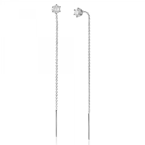 ZINZI zilveren  oorsteker met krul - 2011436