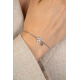 ZINZI zilver armbandje verbonden met een klavertje vier met zirconia's - 2011440