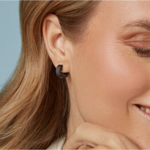 Boccia titanium oorringen zwart - 2011451