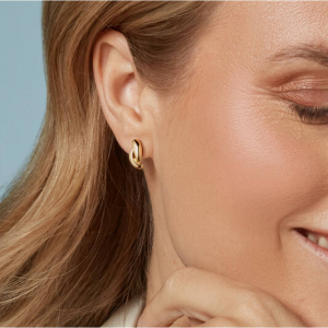 Boccia titanium oorstekers goudkleur - 2011452