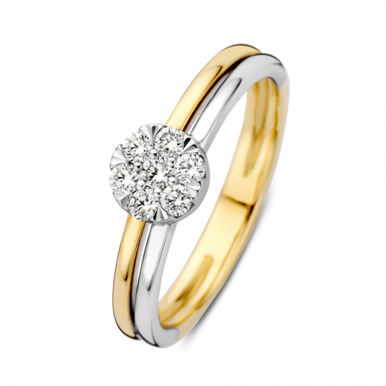 Gouden bicolor ring met briljant 0.25 CT - 2011467