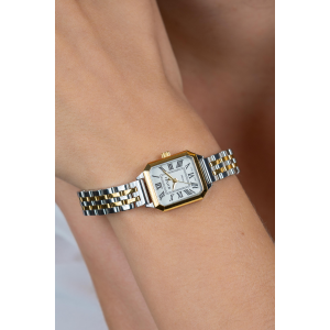 ZINZI horloge vintage 24mm witte wijzeplaat en bicolor band - 2011491