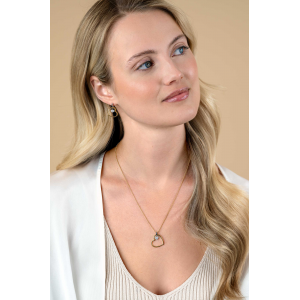 Zinzi collier met vergulde hart hanger en klein hart zirconia - 2011504