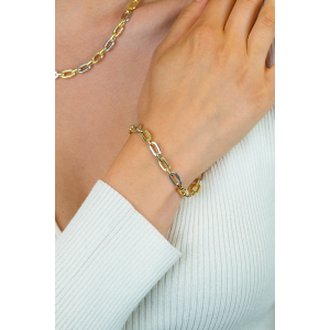 Zinzi  bicolor zilveren armband met ovale schakels - 2011505