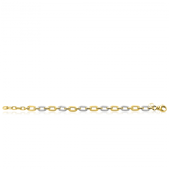 Zinzi  bicolor zilveren armband met ovale schakels - 2011505