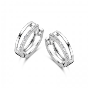 Rosa di luca zilveren oorringen met baan zirconia's - 2011512