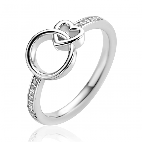 ZINZI Zlv.ring met oog en hartje en zirconia's in de band - 2011545