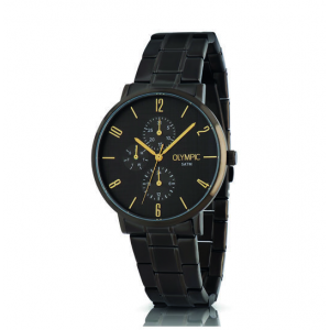 Olympic heren horloge Tobias gunmetal staal bicolor - 2011597