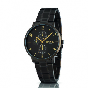 Olympic heren horloge Tobias gunmetal staal bicolor - 2011597