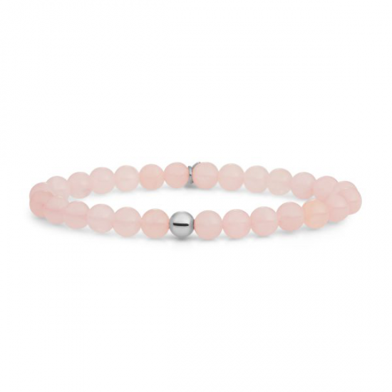 Sparkling jewels rose quartz 6mm met gouden bolletje - 2011680