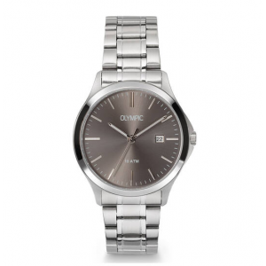 Olympic Milan stalen band en kast  grijze wijzerplaat - 2011697