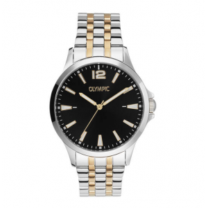Olympic Danny stalen band en kast  zwarte wijzerplaat bicolor - 2011698
