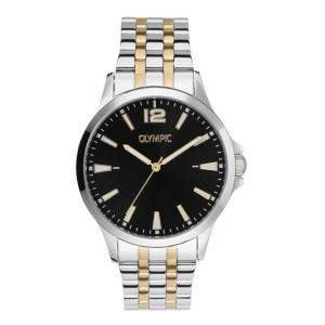 Olympic Danny stalen band en kast  zwarte wijzerplaat bicolor - 2011698