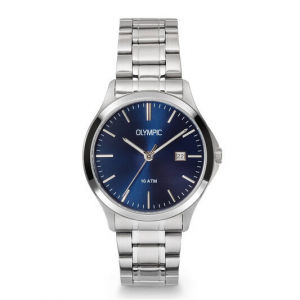 Olympic Milan stalen band en kast  zwarte wijzerplaat - 2011699