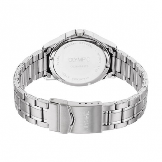 Olympic Milan stalen band en kast  zwarte wijzerplaat - 2011699