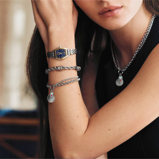 Tommy Hilfiger dames horloge Norah, bicolor met blauwe plaat 21.5x22mm - 2011704