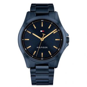 Tommy Hilfiger herenhorloge Bruce, blauwe plating met goudkleurige wijzers - 2011708