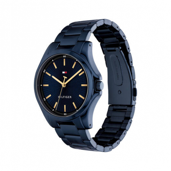 Tommy Hilfiger herenhorloge Bruce, blauwe plating met goudkleurige wijzers - 2011708
