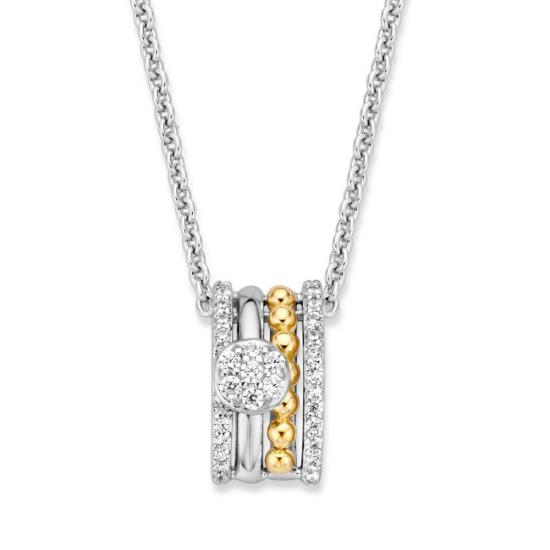 Excellent jewelry zilver met goud hanger - 2011711