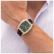 Tommy hilfiger heren horloge Oxford, groene plaat bicolor kast en bruine lederen band - 2011738