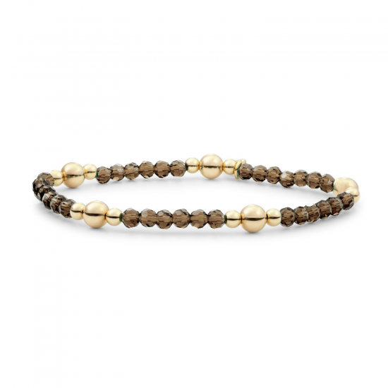 Sparkling armband Smokey quartz bold mix gold - 2011741