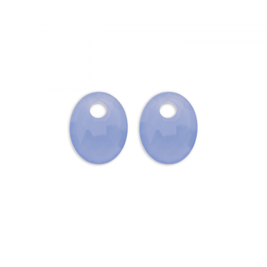 Sparkling Jewels eartones small  oval milky blue jade - 2011752