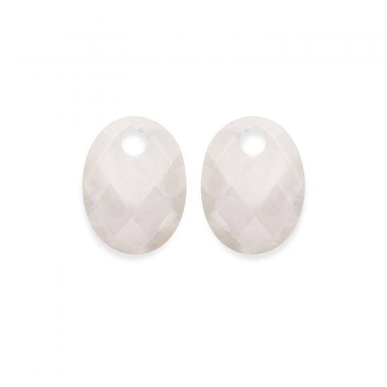 Sparkling Jewels eartones small oval mother of pearl - 2011756