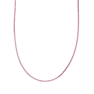 Sparkling Jewels beaded necklace 2mm candy jade gold 42cm+2cm - 2011757