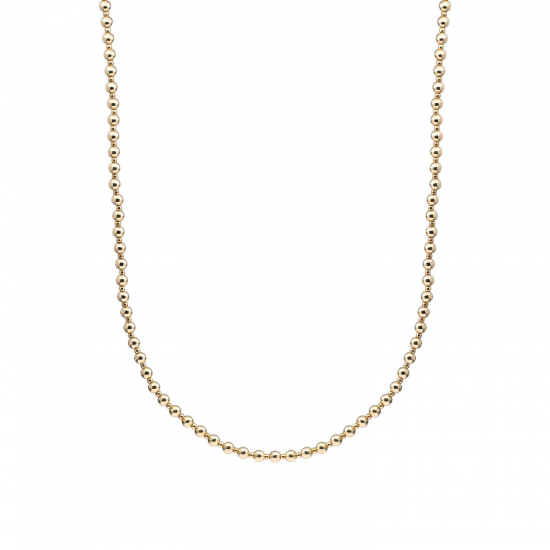 Sparkling Jewels beaded necklace 4mm gold 42cm+2cm - 2011759