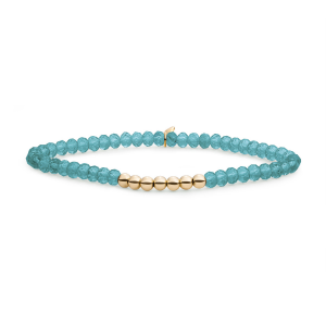 Sparkling Jewels bracelet turqoise quartz reverse universe gold 4mm - 2011775