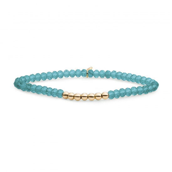 Sparkling Jewels bracelet turqoise quartz reverse universe gold 4mm - 2011775