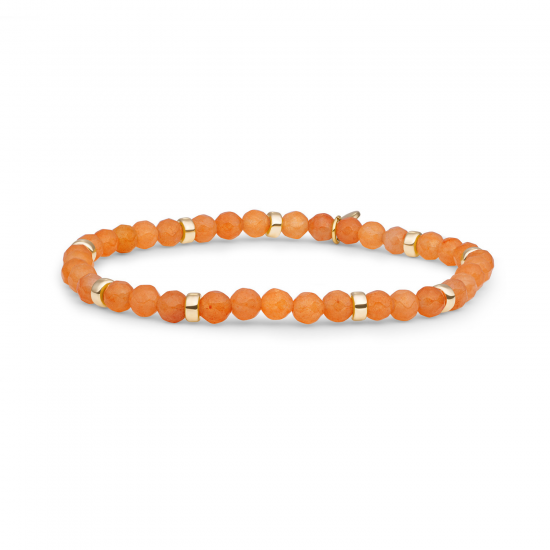 Sparkling Jewels braceletred red aventurineroundel interstellar gold - 2011780