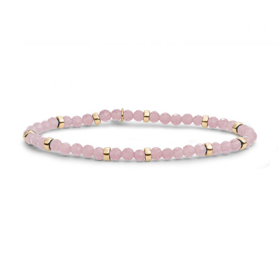 Sparkling Jewels; bracelet pink opalite roundel interstellar gold 3mm - 2011784