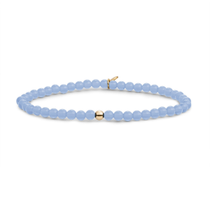 Sparkling Jewels; bracelet milky blue jade interstellar gold 4mm - 2011786 Sparkling Jewels; bracelet milky blue jade interstellar gold 4mm - 2011786