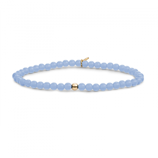 Sparkling Jewels; bracelet milky blue jade interstellar gold 4mm - 2011786