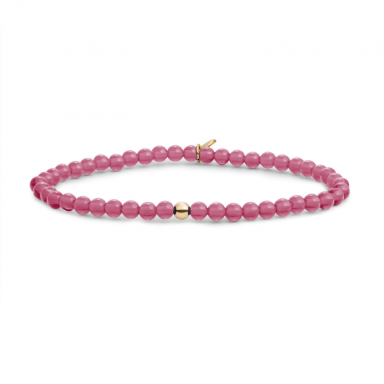 Sparkling Jewels; bracelet candy jade saturn small gold 4mm - 2011788