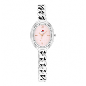 Tommy Hilfiger ,  dameshorloge Demi met ovale kast en roze plaat en goudkleurige wijzers - 2011811