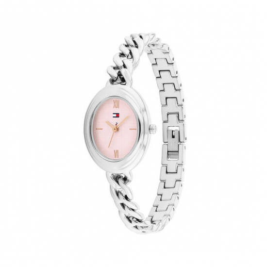 Tommy Hilfiger ,  dameshorloge Demi met ovale kast en roze plaat en goudkleurige wijzers - 2011811