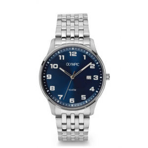Olympic heren horloge staal met blauwe plaat - 2011812