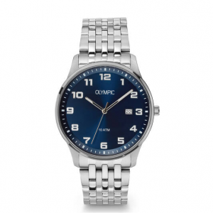 Olympic heren horloge staal met blauwe plaat - 2011812