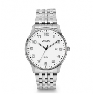 Olympic heren horloge staal met witte plaat - 2011813