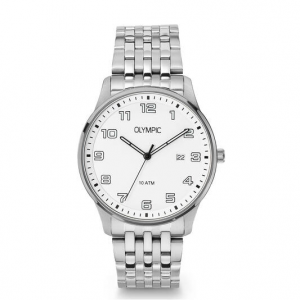Olympic heren horloge staal met witte plaat - 2011813