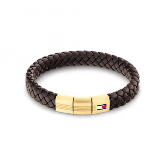 Tommy Hilfiger heren armband met donkerbruin leer - 2011814