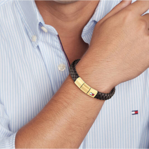 Tommy Hilfiger heren armband met donkerbruin leer - 2011814