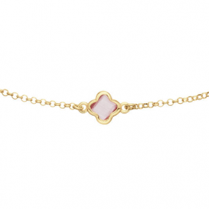 Verguld zilveren collier met paars/roze stenen - 2011816