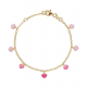 Verguld zilveren armband met roze hartjes - 2011820
