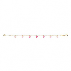 Verguld zilveren armband met roze hartjes - 2011820