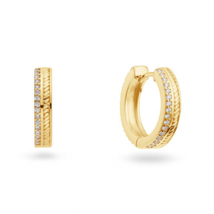 Zilver verguld oorringen met zirconia - 2011826